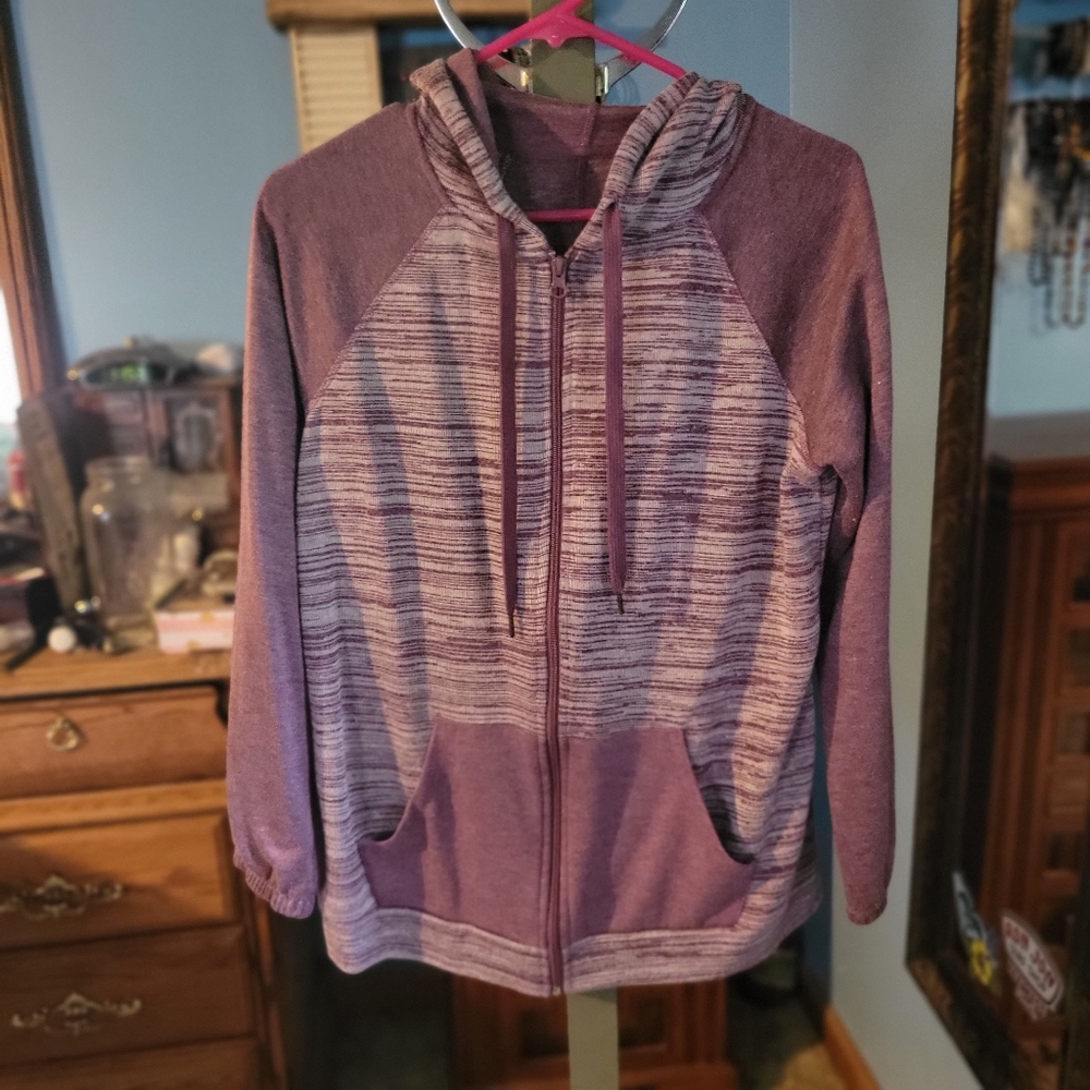 Heather Purple Zip Hoodie